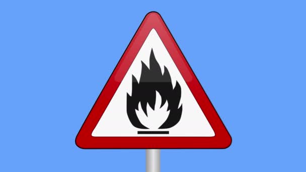 国際的な危険または警告記号は 危険な状況について警告するように設計された認識可能なシンボルです — ストック動画