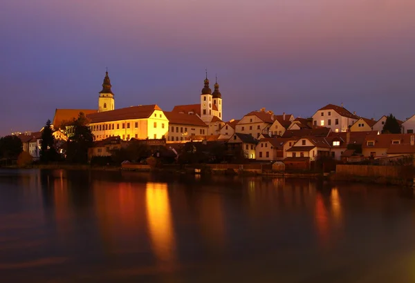 Telc city in evening — Stock Photo, Image
