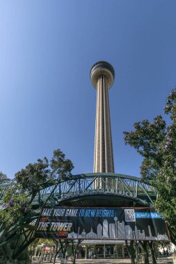 San Antonio, Teksas, ABD - 15 Mart 2025: Amerika Kulesi Giriş ve Gözlem Güvertesi. San Antonio, Teksas Tarihi Tarihi