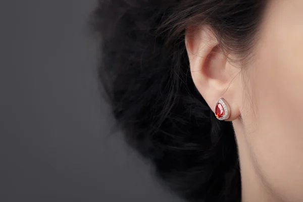 Close up Detail of a Beautiful Earring in Glamour Shot — Stock Photo, Image