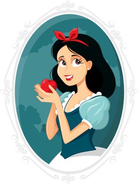 Apple vektör çizim tutan Pamuk Prenses