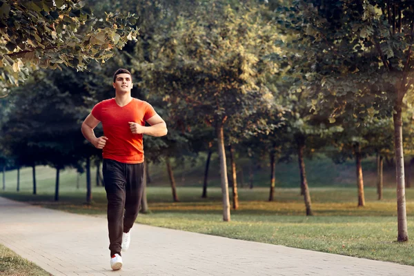 Man Running in Outdoor Jogging Training Routine — Stock Photo, Image