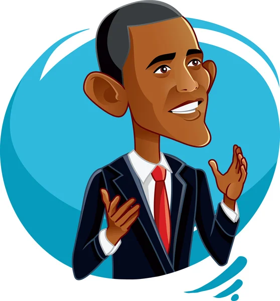 6 de septiembre de 2016, Barack Obama Vector Caricatura — Archivo Imágenes Vectoriales