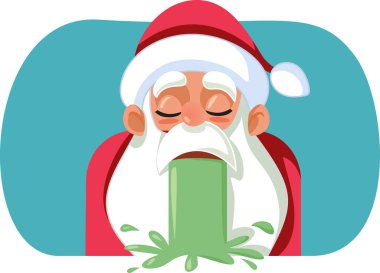 Sick Santa Claus Throwing Up on Christmas clipart
