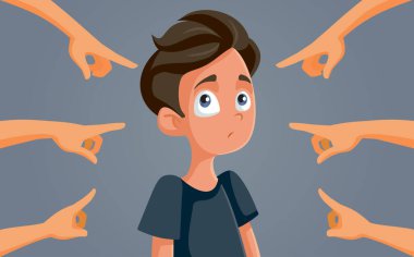 Üzgün genç çocuk zorbalığa uğramaktan korkuyor.