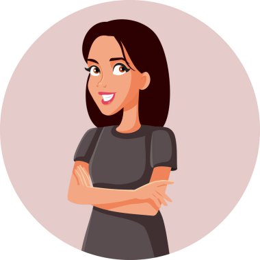 Kolları çapraz duran Gülümseyen Kadın