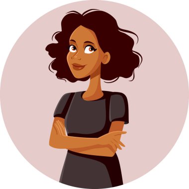 Kolları çapraz duran Güzel Afrikalı Kadın