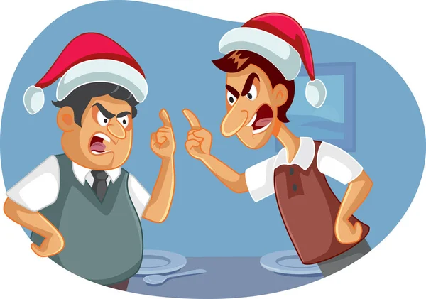 Dos Hombres Peleando Navidad Por Puntos Vista Políticos — Vector de stock