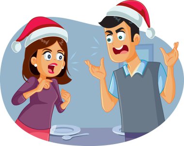 Evli çift Noel Masasında tartışıyor