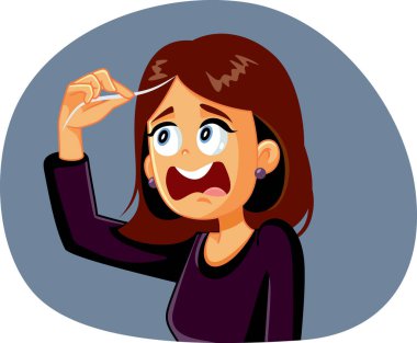 Kadın İlk Gri Saç Vektörü Çizgifilmine Tepki Veriyor