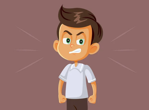 Boze Jongen Vector Cartoon Illustratie — Stockvector