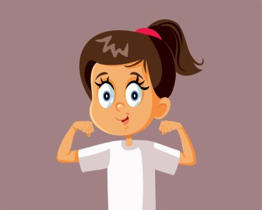 Strong Healthy Happy Girl Vector Illustration clipart