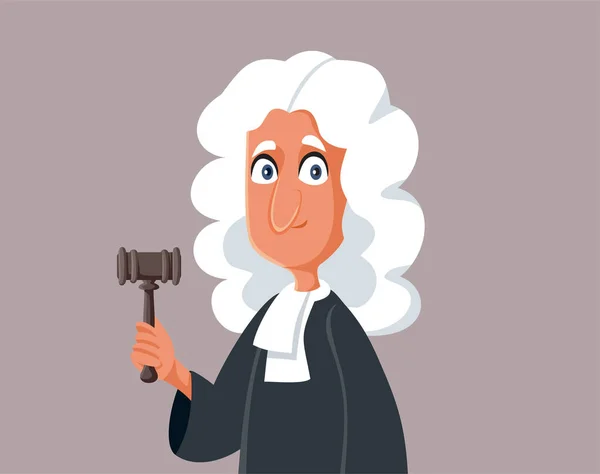 Karikatür Hakimi Gavel Tutuyor — Stok Vektör