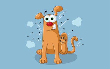 Komik Çizgi Köpek Pirelerini Tırmaladı