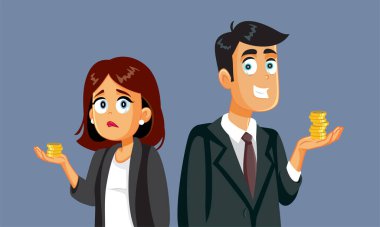 Gap Cinsiyet Ücreti Farklılık Konsepti İllüstrasyonunu Öde