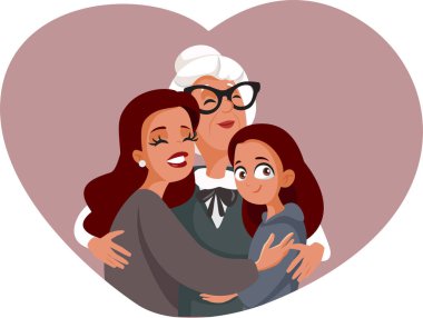 Büyükanne, Anne ve Kız Çoklu Nesil Aile Portresi 'nde 