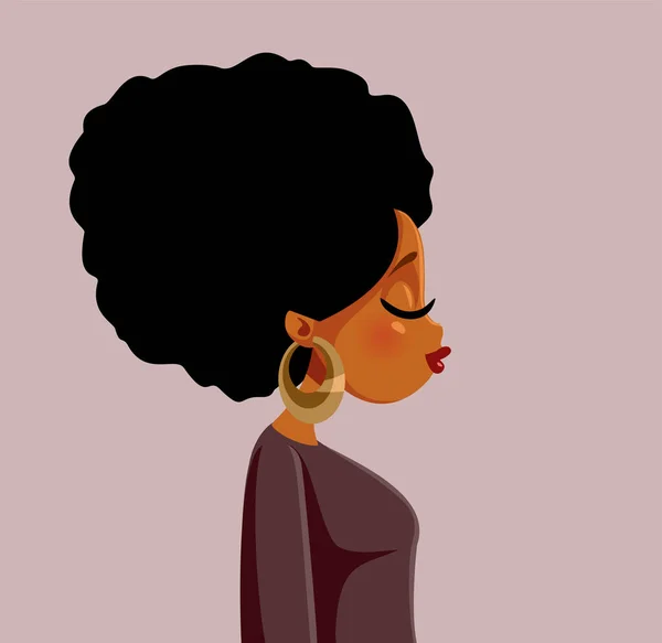 Mulher Africana Bonita Com Afro Hair Vector Ilustração —  Vetores de Stock