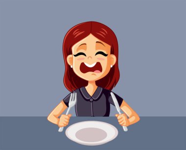 Üzgün Aç Kız Restoranda Akşam Yemeğini Bekliyor