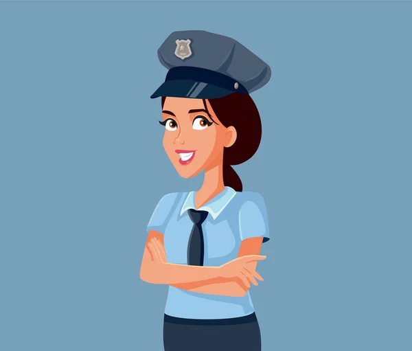 Γυναίκα Αστυνομικός Στολή Διάνυσμα Εικονογράφηση Κινουμένων Σχεδίων — Διανυσματικό Αρχείο