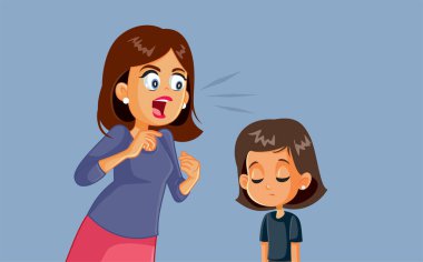 Kızgın Anne Çocuk Vektörü İllüzyonuna Bağırıyor