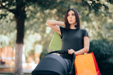 Mutlu Anne Bebek Arabası ve Alışveriş Torbası