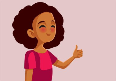 Afrikalı Genç Kız Başparmağıyla Tamam Yazısını Tutuyor