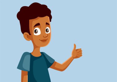 African Teen Boy Holding Thumbs up Doing Ok Sign clipart