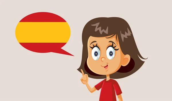 Menina Aprendendo Falar Espanhol —  Vetores de Stock