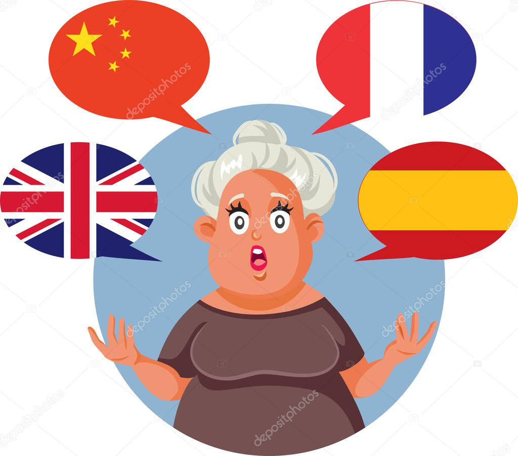 Polyglot Woman Speaking English, Chinese, French and Spanish