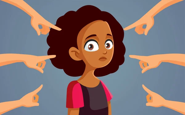Adolescente Africaine Face Discrimination — Image vectorielle