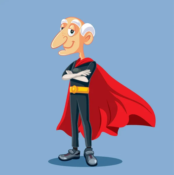 Supereroe Nonno Avendo Superpoteri Vettoriale Illustrazione — Vettoriale Stock