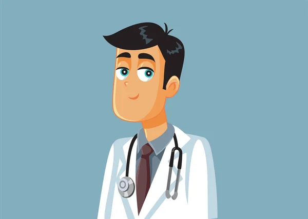 Friendly Smiling Medical Doctor Vector Cartoon Illustration — Stock Vector