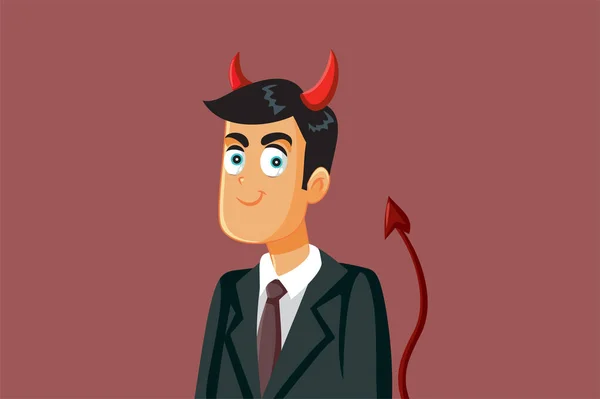 Diablo Malvado Empresario Vector Dibujos Animados Ilustración — Vector de stock