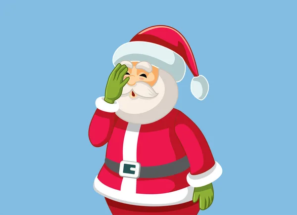 Santa Claus Feeling Frustrated Desperate Vector Cartoon — Vetor de Stock