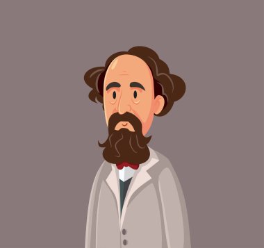 Charles Dickens Vektör Çizgi Film Çizimi