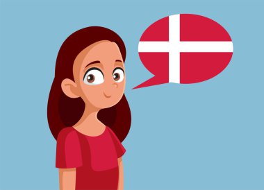 Danca Konuşan Genç Kız Dil Vektörü Karikatürü