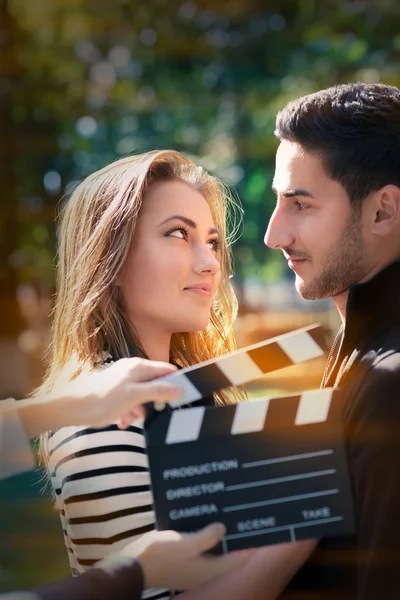 Cute Couple Ready for a Shoot — Stock Photo, Image