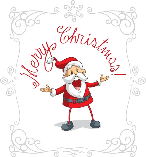 Santa Claus Merry Christmas Vector Cartoon — Stock Vector