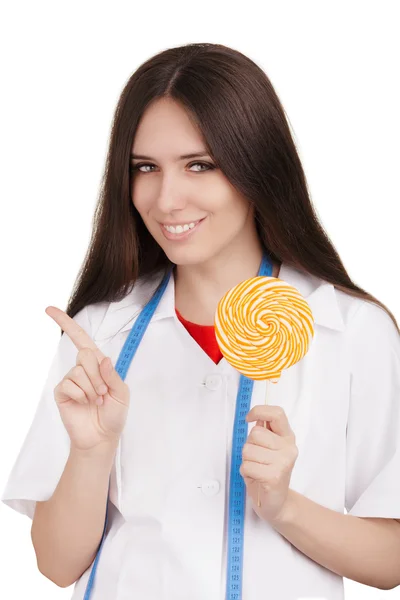 Voedingsdeskundige zegt nee tot suikerhoudende Dessert — Stockfoto