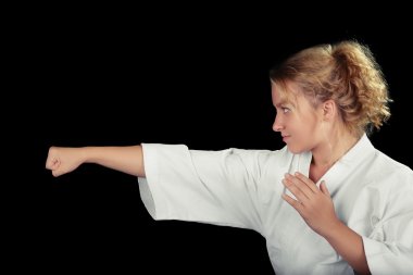 Karate kadın Kimono giymiş