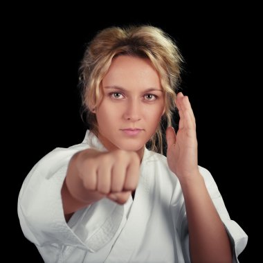 Karate kadın Kimono giymiş