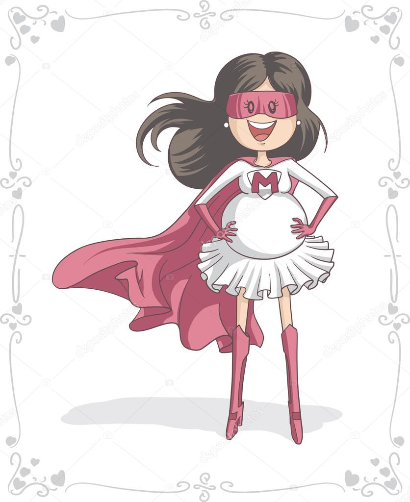 Supermom Character and Card Vector Design