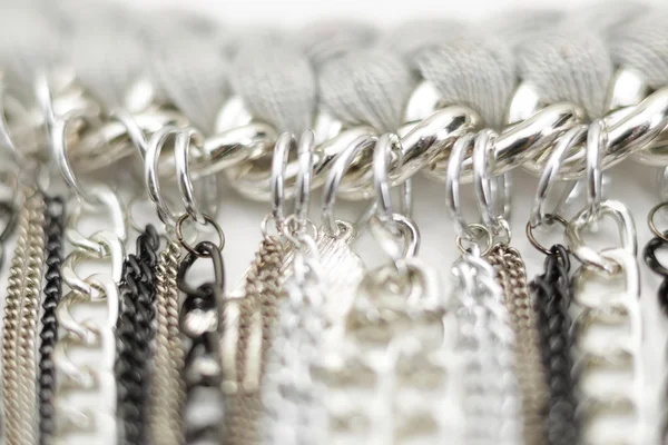 Silver Chains Metallic Necklace — Zdjęcie stockowe