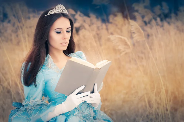 Hermosa princesa leyendo un libro —  Fotos de Stock