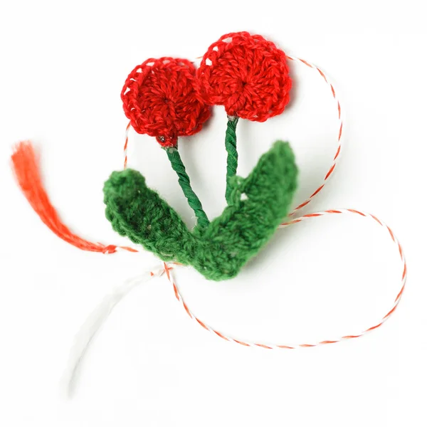 Crochet फूल हस्तनिर्मित सजावटी वस्तु — स्टॉक फ़ोटो, इमेज