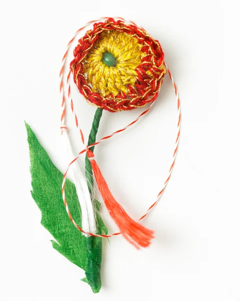 Uncinetto fiore fatto a mano oggetto decorativo — Foto Stock