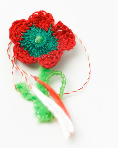 Háčkování Flower ručně vyráběné dekorativní předmět — Stock fotografie