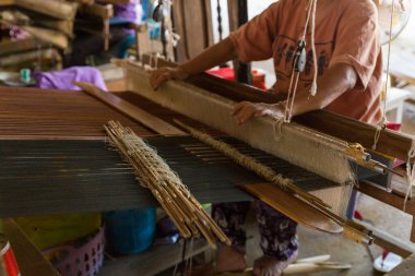 Kadın örgü Tayland geleneksel Tekstil