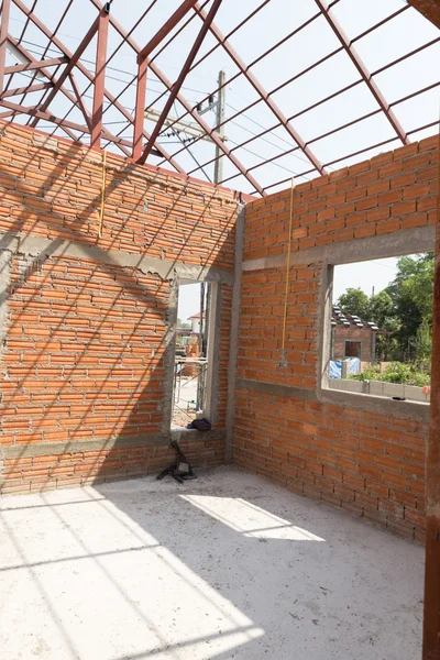 Structure of house during construction — Stock Photo, Image