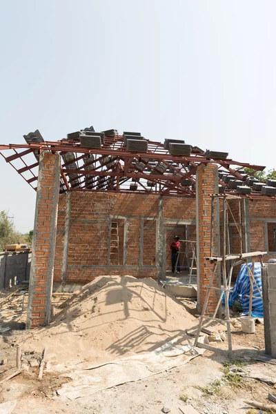 Structure of house during construction — Stock Photo, Image